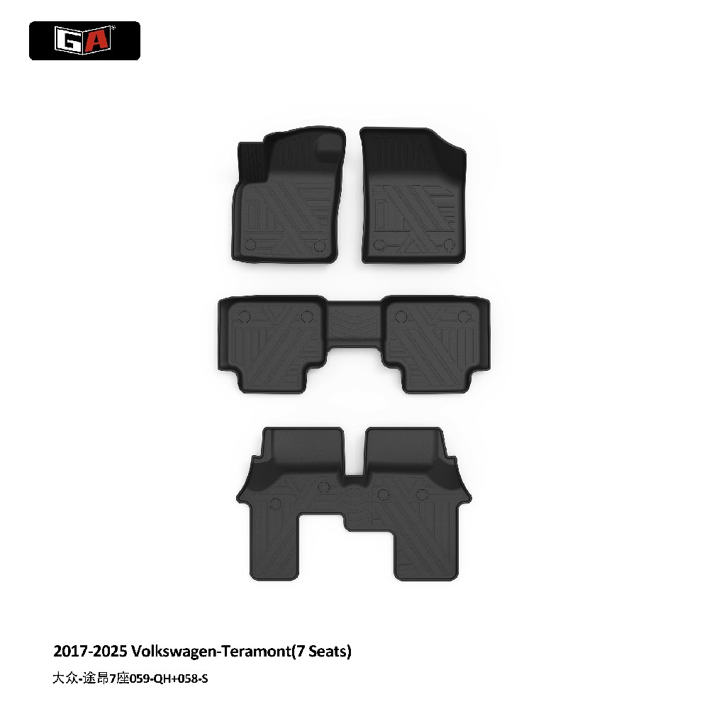 GA TPE Eco Mat for Volkswagen TERAMONT 7 Seats 2017-2025 Non-slip Easy-clean Mats