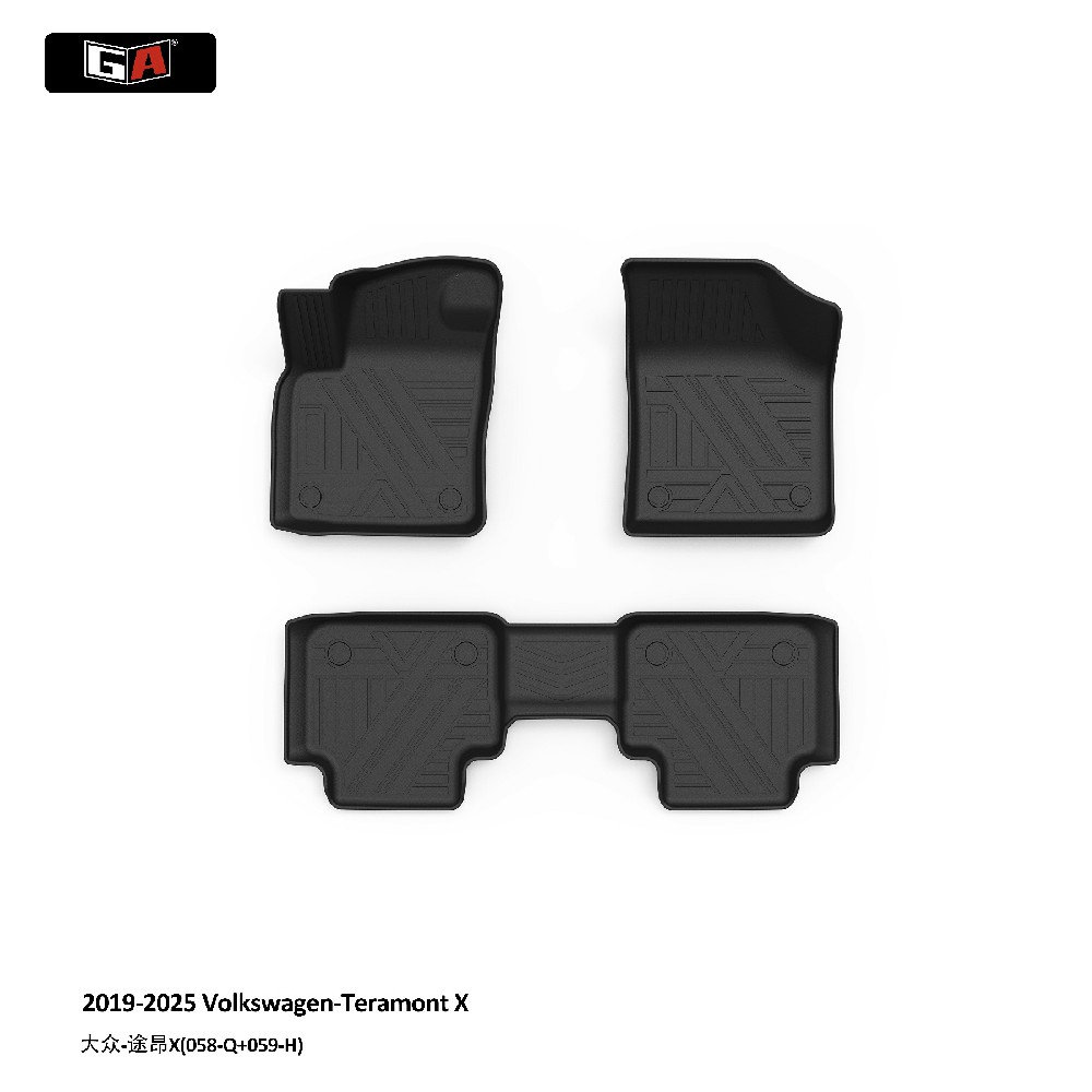 GA TPE Eco Mat for Volkswagen TERAMONT X 2019-2025 Non Slip Carpets Easy-clean Car Mats
