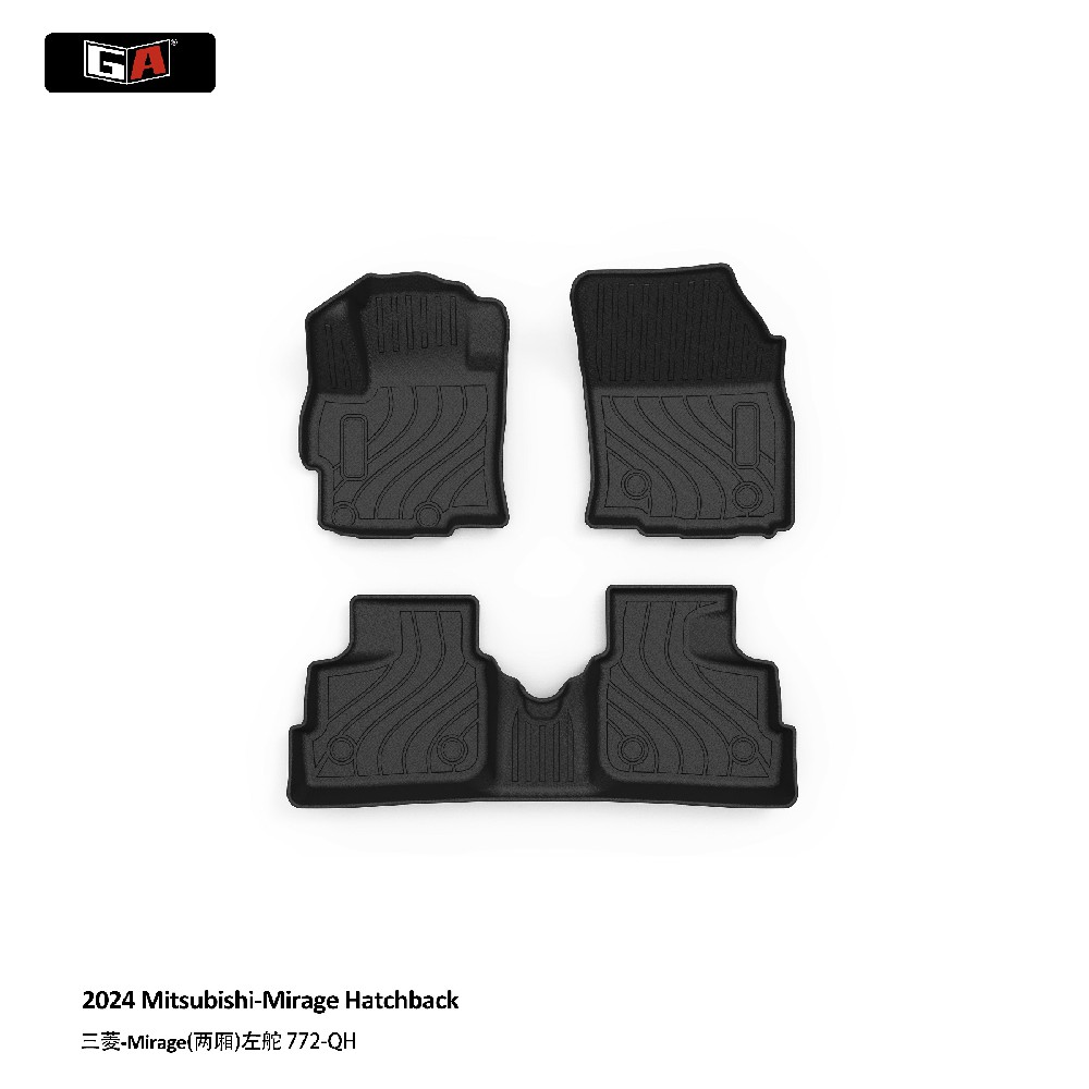 GA TPE Eco Mat Perfect Fit for Mitsubishi MIRAGE Hatchback 2024 Non-slip Mats
