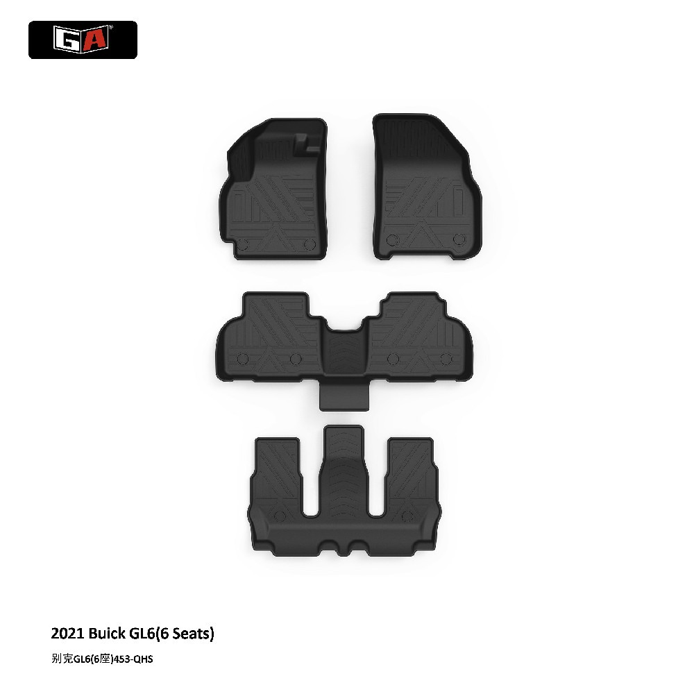 GA TPE Eco Mat for Buick GL6(6 Seats) 2021 Non-slip Mats High-cover Easy-clean Carpets