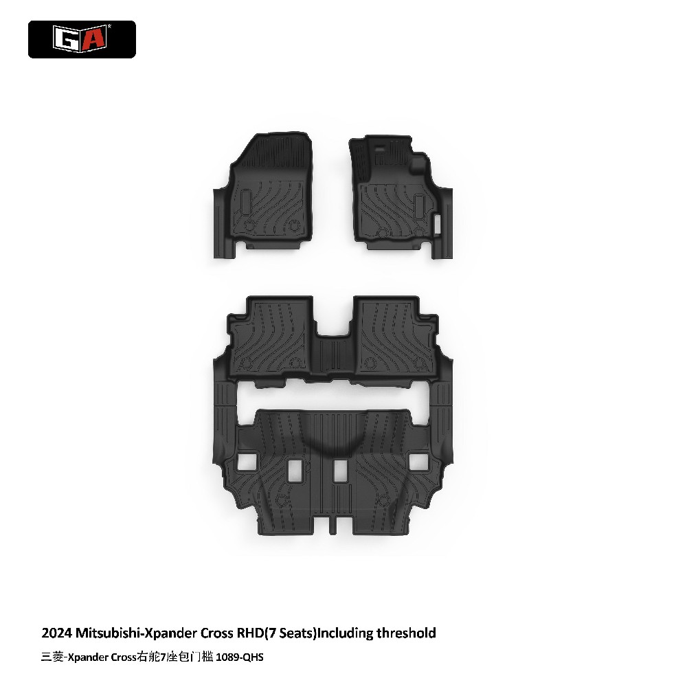 Factory Direct GA TPE Car Mats 3D 5D Black Car Floor mats for Mitsubishi-Xpander Cross RHD