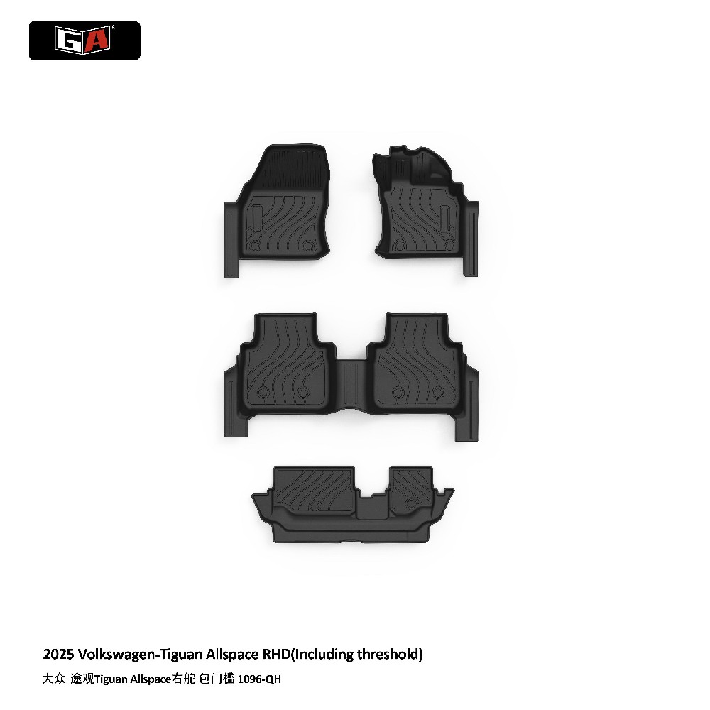 4Pcs All Weather Heavy Duty TPE Car Mats Universal Car Floor Mats Fit Volkswagen-Tiguan Allspace