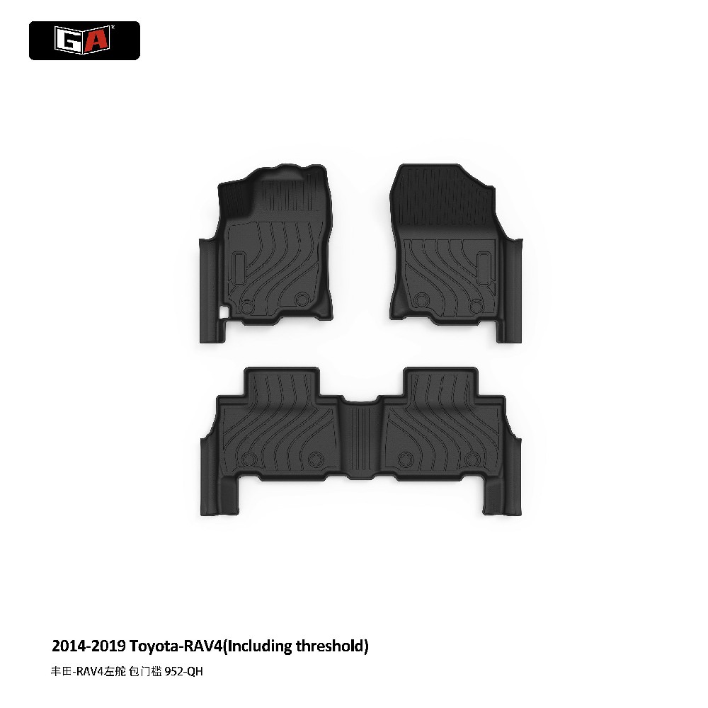 GA Full Set TPE Car Mats All-Weather Heavy-Duty Car Floor Mats for 14-19 Toyota-RAV4 Carpet Mat