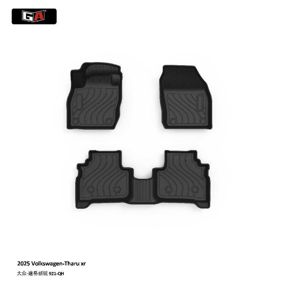GA Black Full Set All-Weather Car Mats Anti-silp Car Floor Mats for 25 Volkswagen-Tharu xr