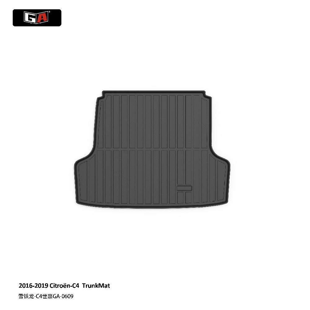 GA Luxury TPE Trunk Mat Waterproof Auto Parts for 16-19 Citroën-C4 Black Cargo Trunk Floor Mat Liner
