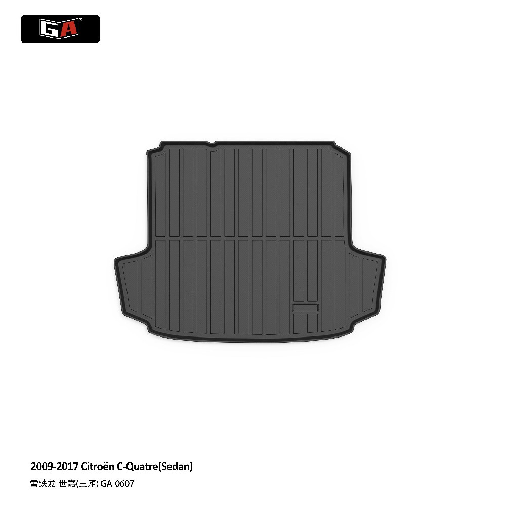High Quality 3D TPE Trunk Mat Waterproof Non-slip Rear Trunk Mat for Citroën C-Quatre 2009-2017