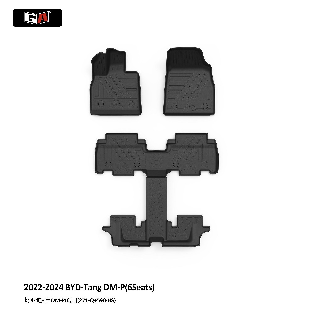GA Custom Anti Slip Waterproof TPE Car Mats Car Floor Mats for BYD-Tang DM-P 2022-2024 Carpet Mat