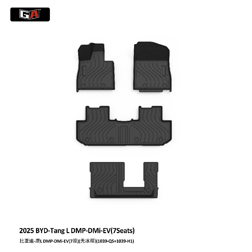 GA Hot Selling TPE Car Mats Waterproof Car Floor Mat for BYD-Tang L DMP/DMi-EV Floor Liner Tray