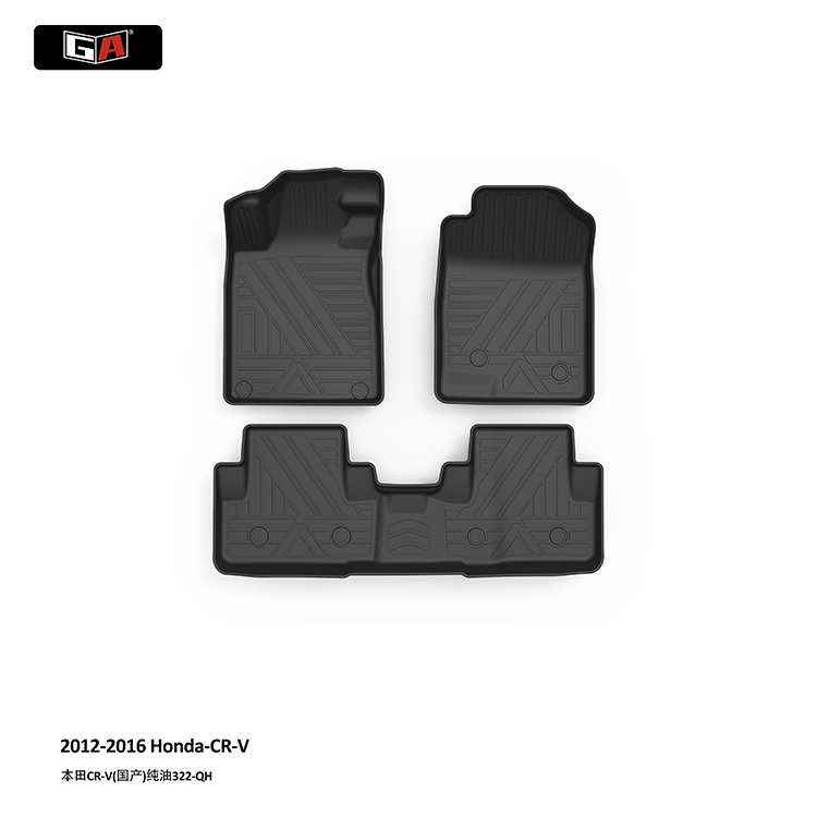 GA Specially TPE Car Floor Mats for Honda CRV 2012-2016 Popular Black Auto Foot Mats Carpets