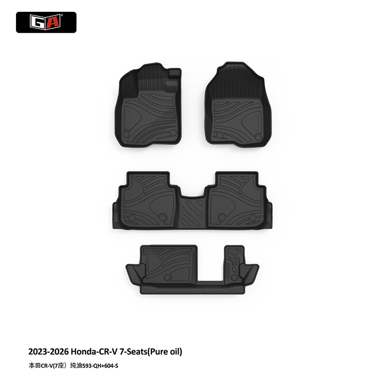 GA Top Quality Waterproof Anti-Silp TPE Car Floor Mats Car Mats for Honda CR-V(7-Seats) 2023-2026