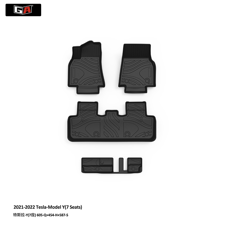 GA Luxury Custom All Weather Waterproof TPE Car Mats TPE Foot Mats for Tesla Model Y