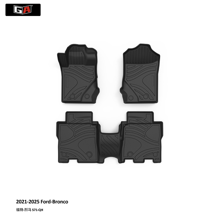 GA Custom Full Set TPE Car Mats Car Floor Mats for Ford Bronco Durable Front Rear Foot Mat