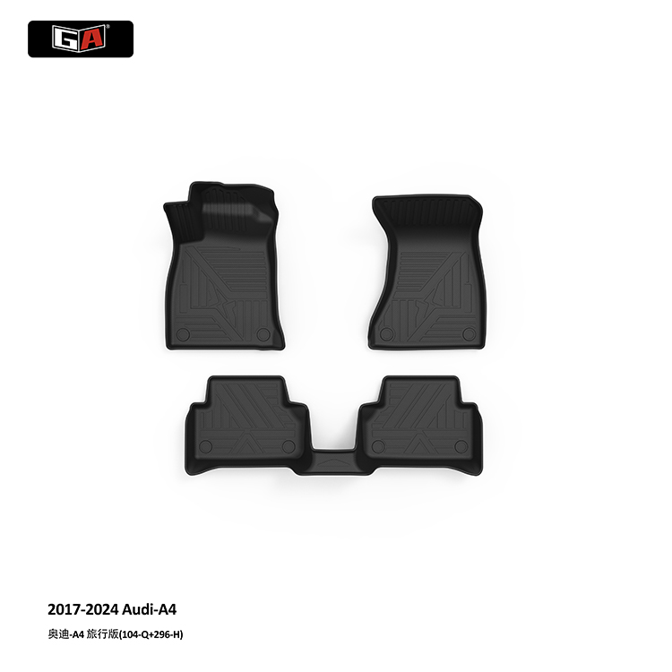 GA Luxury Comfort 3D TPE Car Mats Fit for 2017-2024 Audi A4 Easy-Clean Car Floor Mats