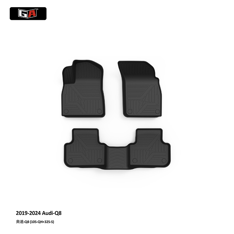 GA Eco-friendly TPE Car Mats for Audi Q8 2019-2024 Luxury Custom Car Floor Mats 3-Piece