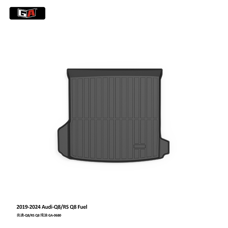 GA Hight Quality TPE Car Mat for Audi-Q8 2019-2024 Black TPE Trunk Mat Waterproof Rear Trunk Mat