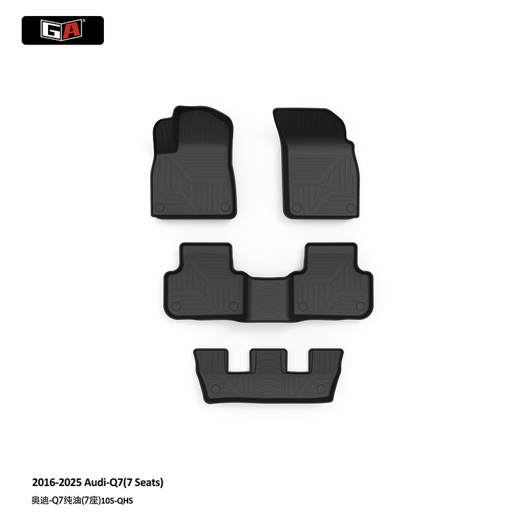 GA All Seasons TPE Car Mats for Audi Q7 2016-2025 Waterproof Anti-Silp Car Floor Mats Car Carpet