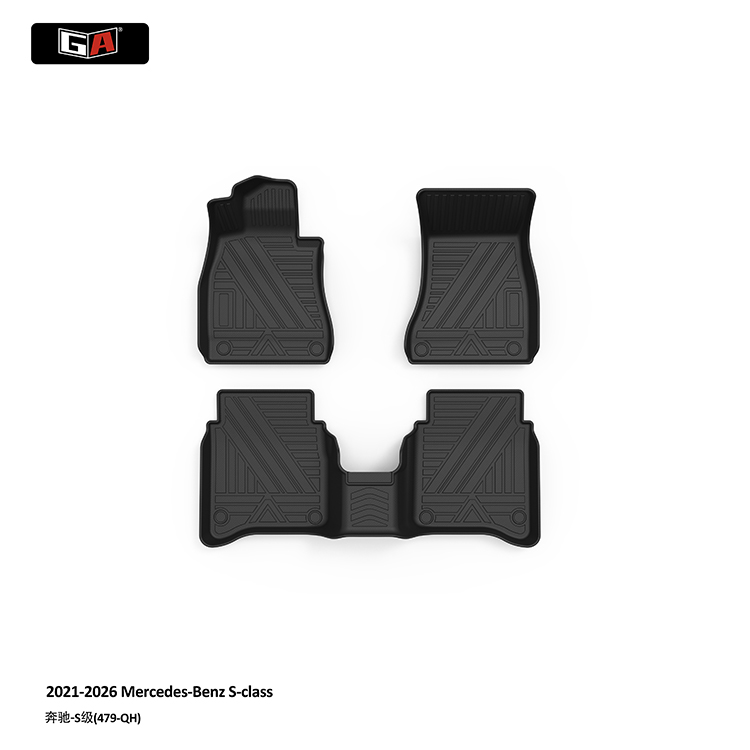 GA Luxury Customized TPE Car Mats for Mercedes-Benz S-Class 2021-2026 Easy Clean Car Floor Mats