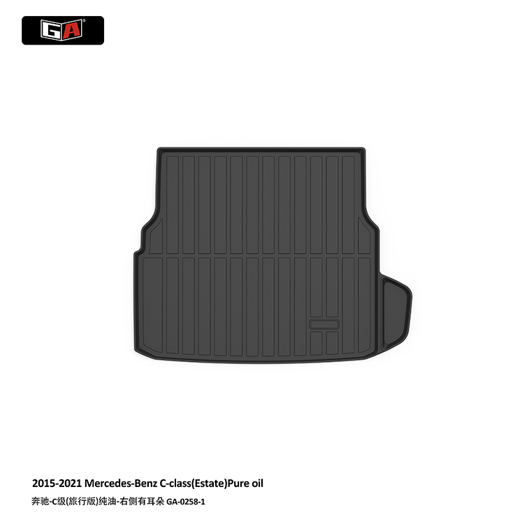 GA Luxury TPE Trunk Mat for Mercedes Benz C-class Touring 2015-2021 Black Rear Trunk Mat