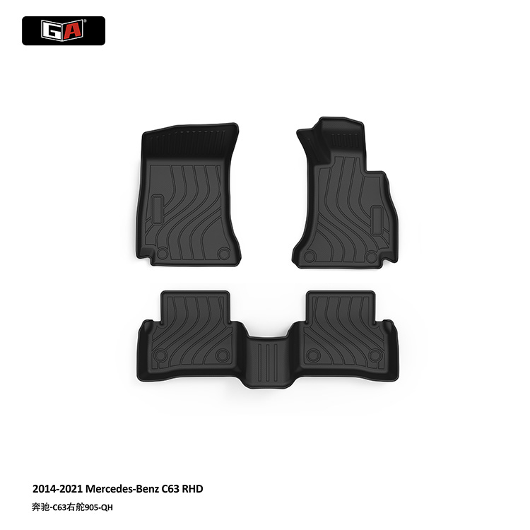 GA All Weather TPE Car Mats for Mercedes-Benz C63 RHD 2014-2021 Waterproof Non-Slip Car Floor Mats