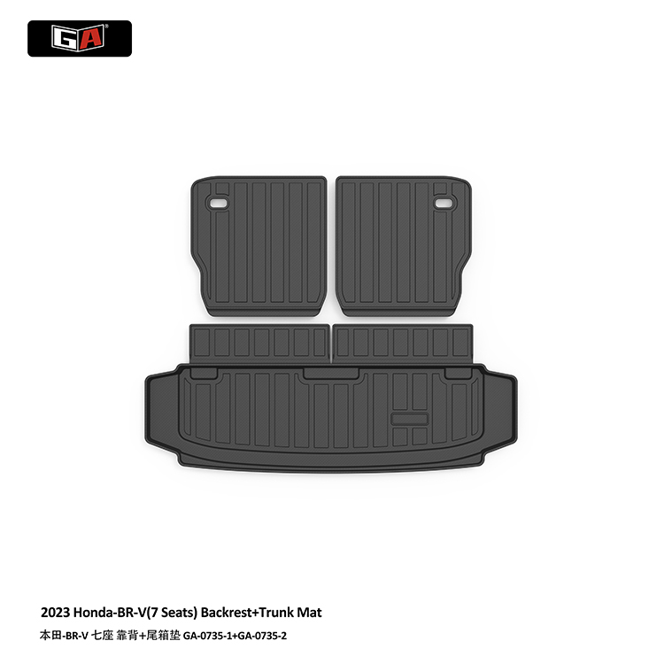 GA TPE Trunk & Backrest Mat Perfect Fit for Honda BR-V 2023 Anti-scratch Car Rear Cargo Mat