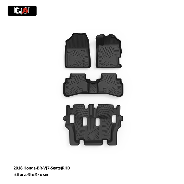 GA Custom TPE Car Floor Mats for Honda BR-V 2018 Wholesale Black Car Mat Interior Accessories