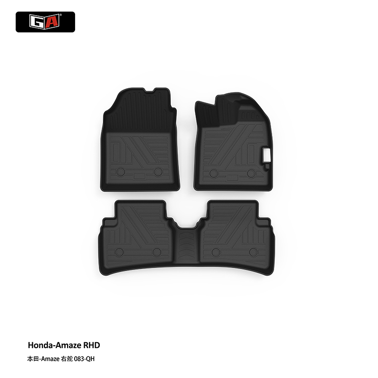 GA Comfort All Weather 3D TPE Mat for Honda Amaze RHD Car Interior Accessories Floor Foot Mats