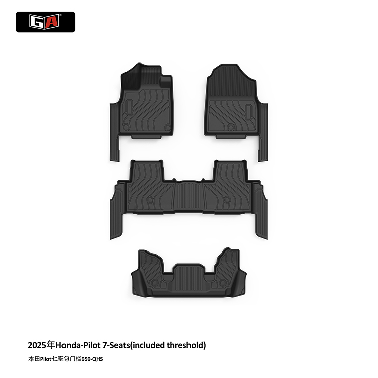 GA Luxury 4-Pcs TPE Car Floor Mats for Honda Pilot 2025 Eco-friendly Waterproof Car Mats