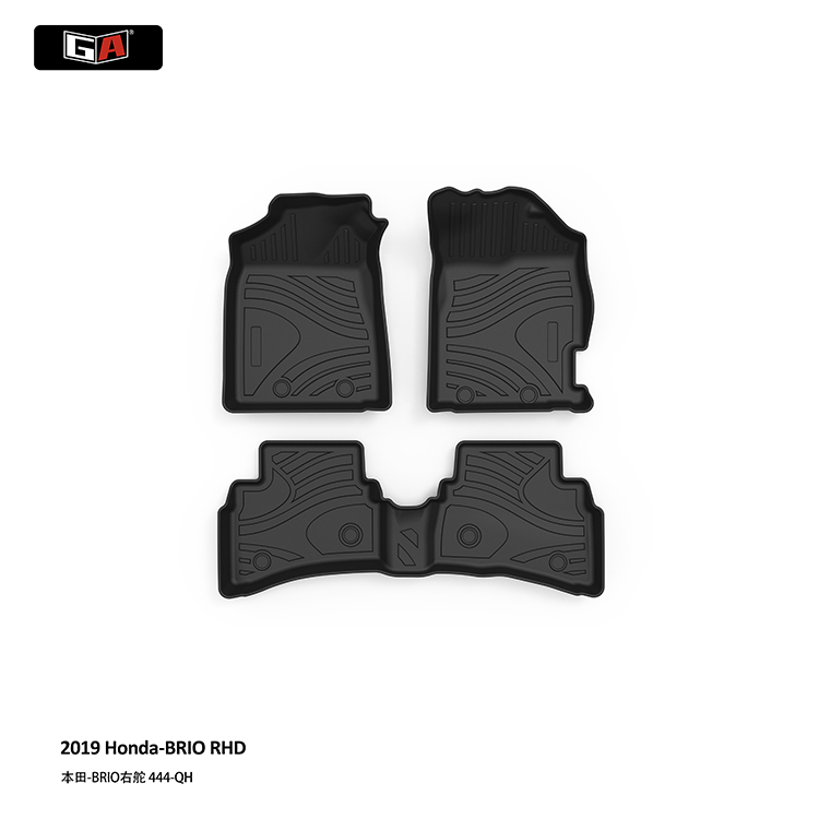 GA Luxury Custom TPE Car Floor Mats for Honda BRIO RHD 2019 Easy to Clean Car Mats Auto Accessories