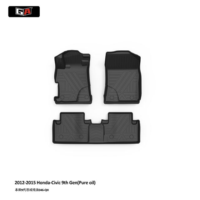 GA Eco-friendly TPE Car Floor Mats for Honda Civic 9th Gen 2012-2015 Waterproof Durable Car Mats