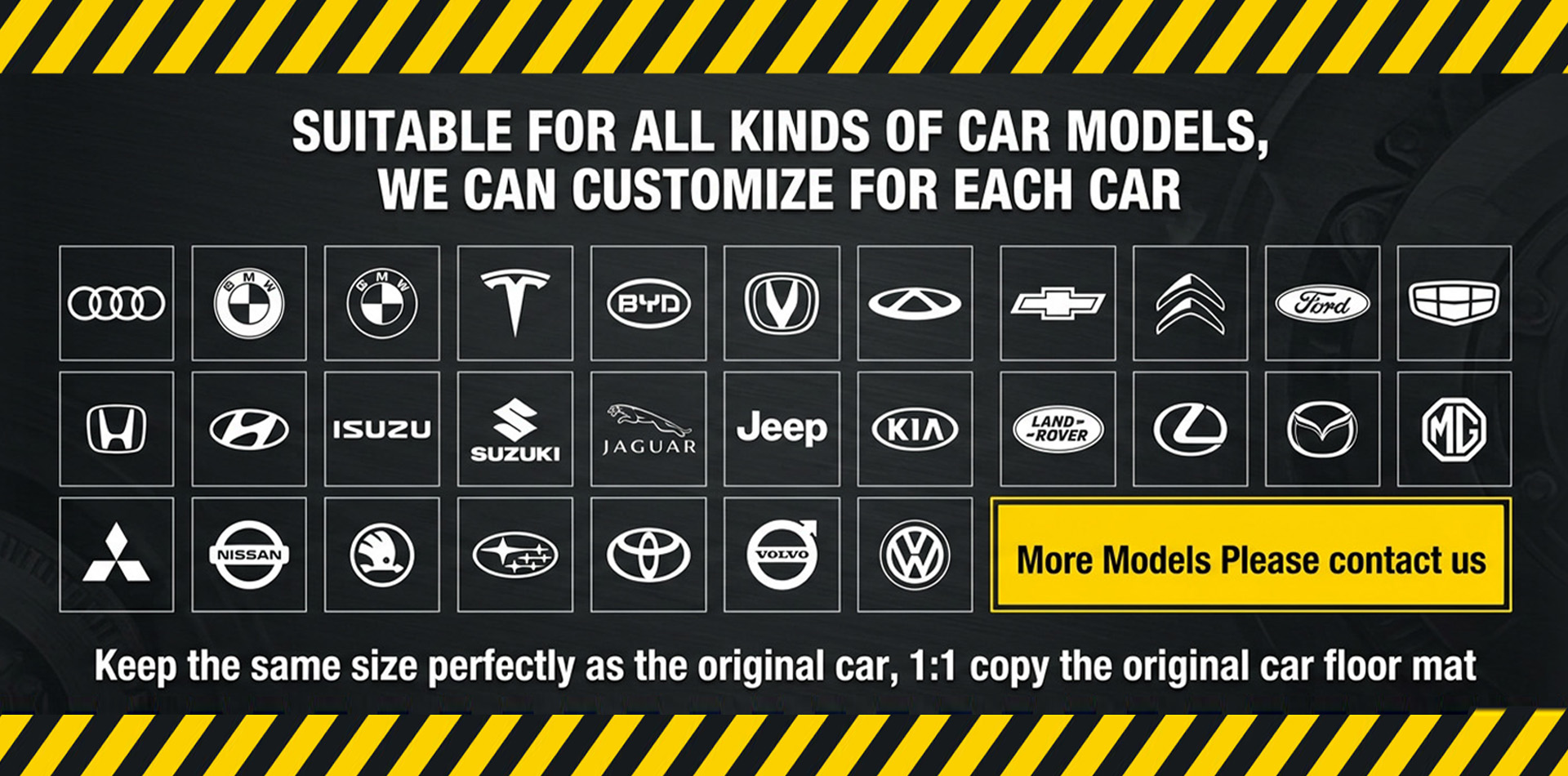 SUITABLE FOR ALL KINDS OF CAR MODELS, WE CAN CUSTO