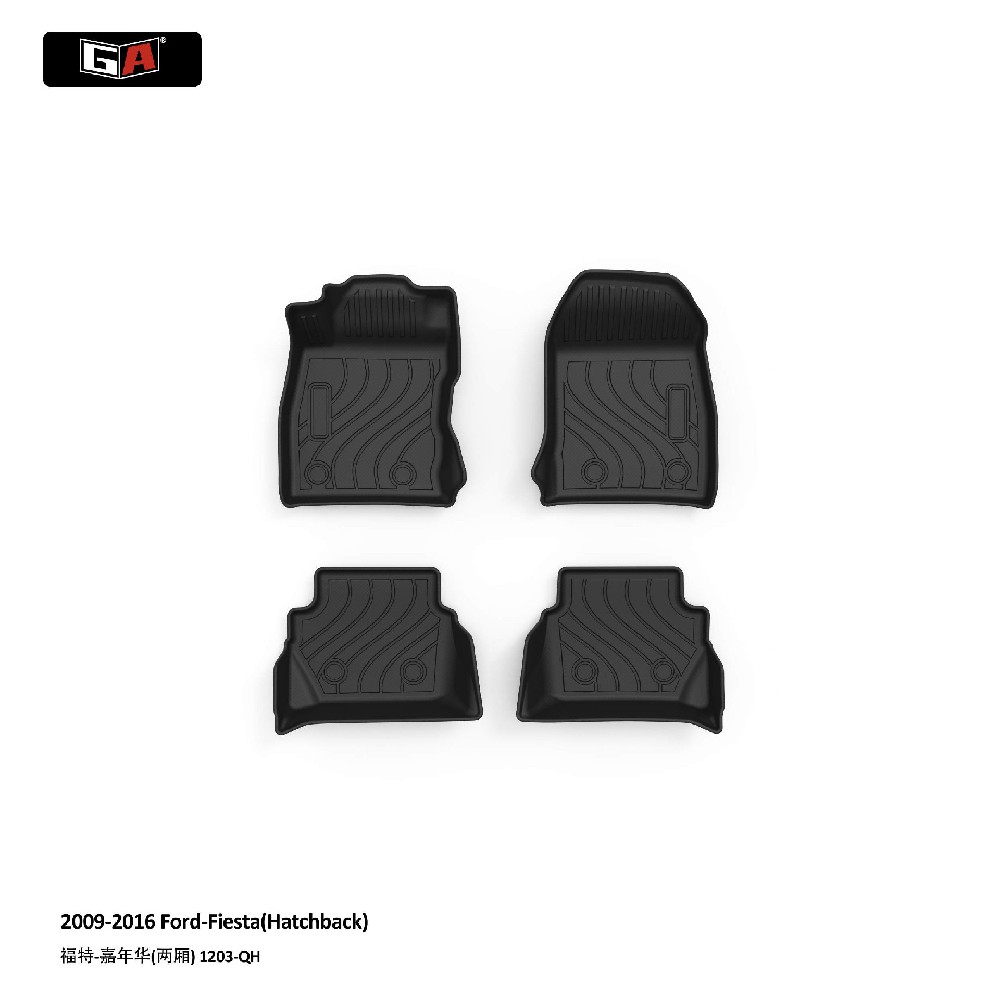 Full Set TPE Car Floor Mat Ford Fiesta 2009-2016 Hatchback All-Weather Odorless Eco-friendly Custom