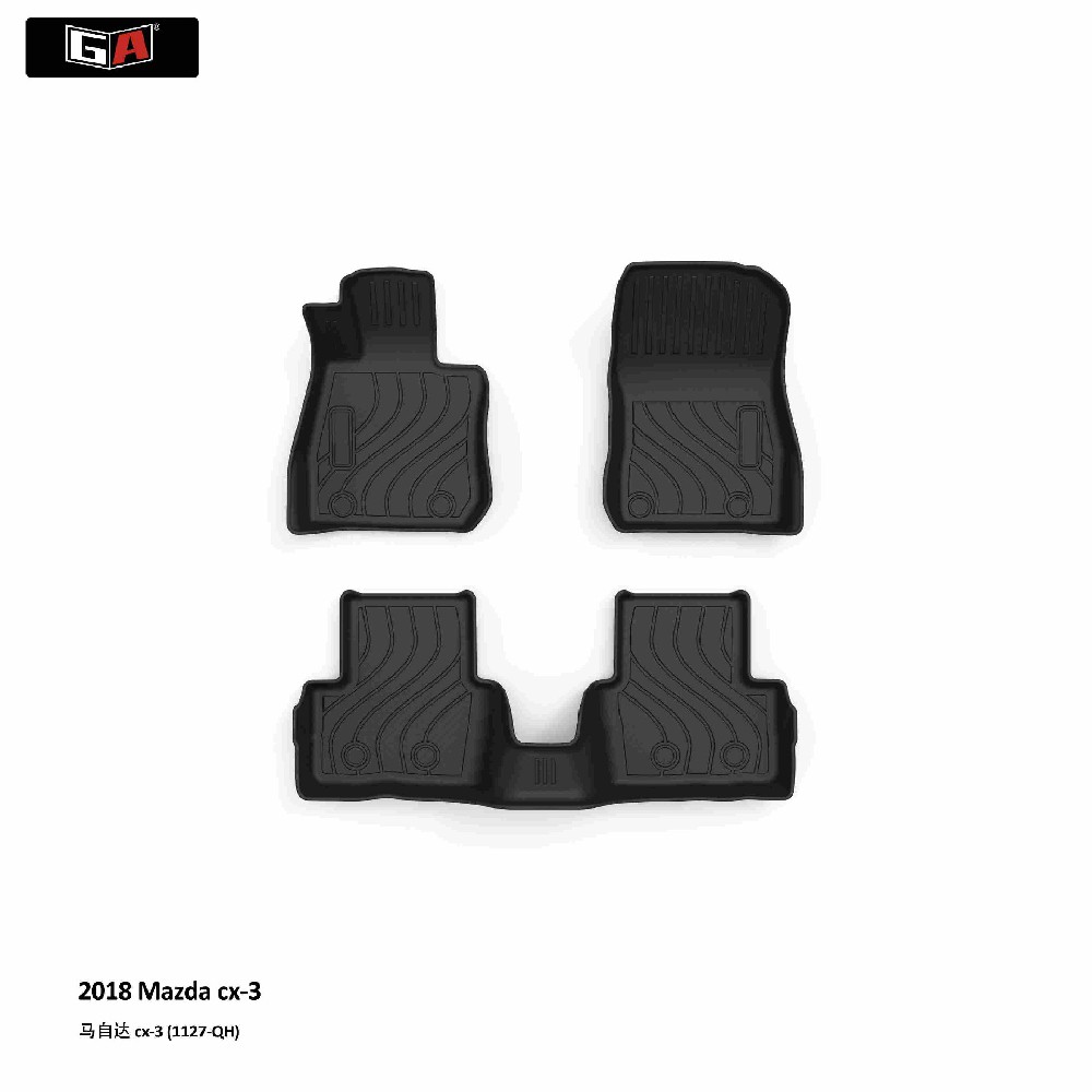 Heavy Duty TPE Car Mats for Mazda CX-3 2018 All-Weather Odorless Eco-friendly Custom Fit