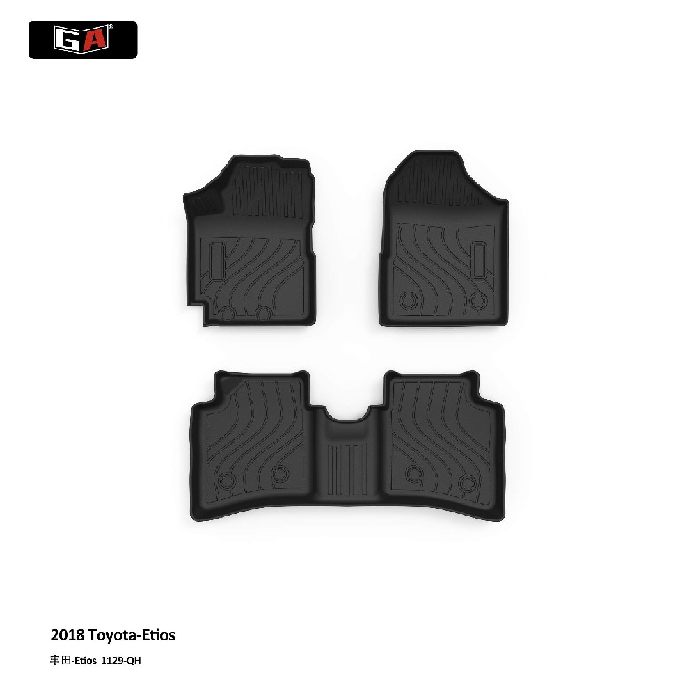 Wear-resistant TPE Car Floor Mats for Toyota Etios 2018 Custom Fit Anti-slip Heavy Duty Floor Liners