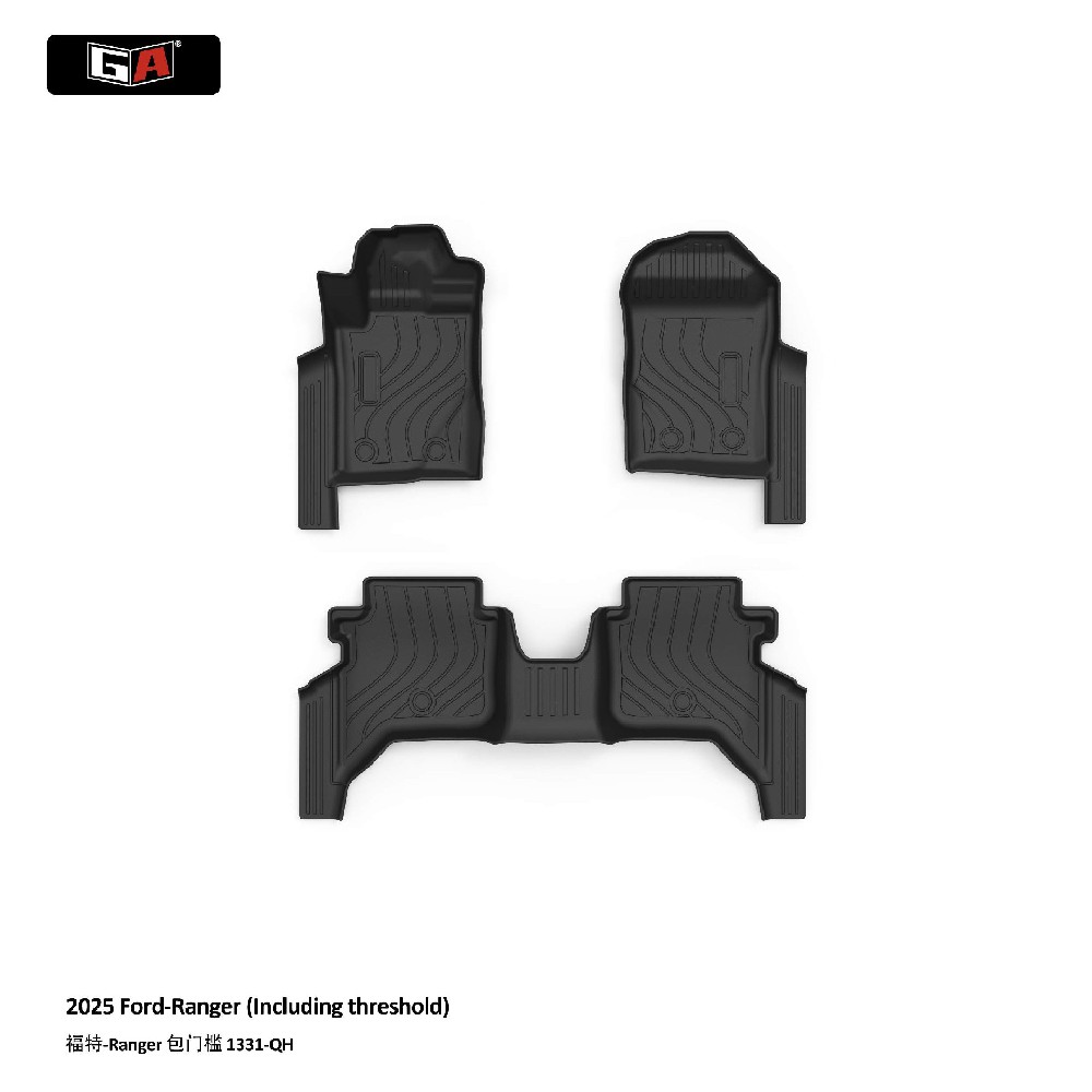 3D 5D 7D TPE Car Floor Mats for Ford 2025 Ranger LHD All-Weather Odorless Eco-friendly Custom Fit