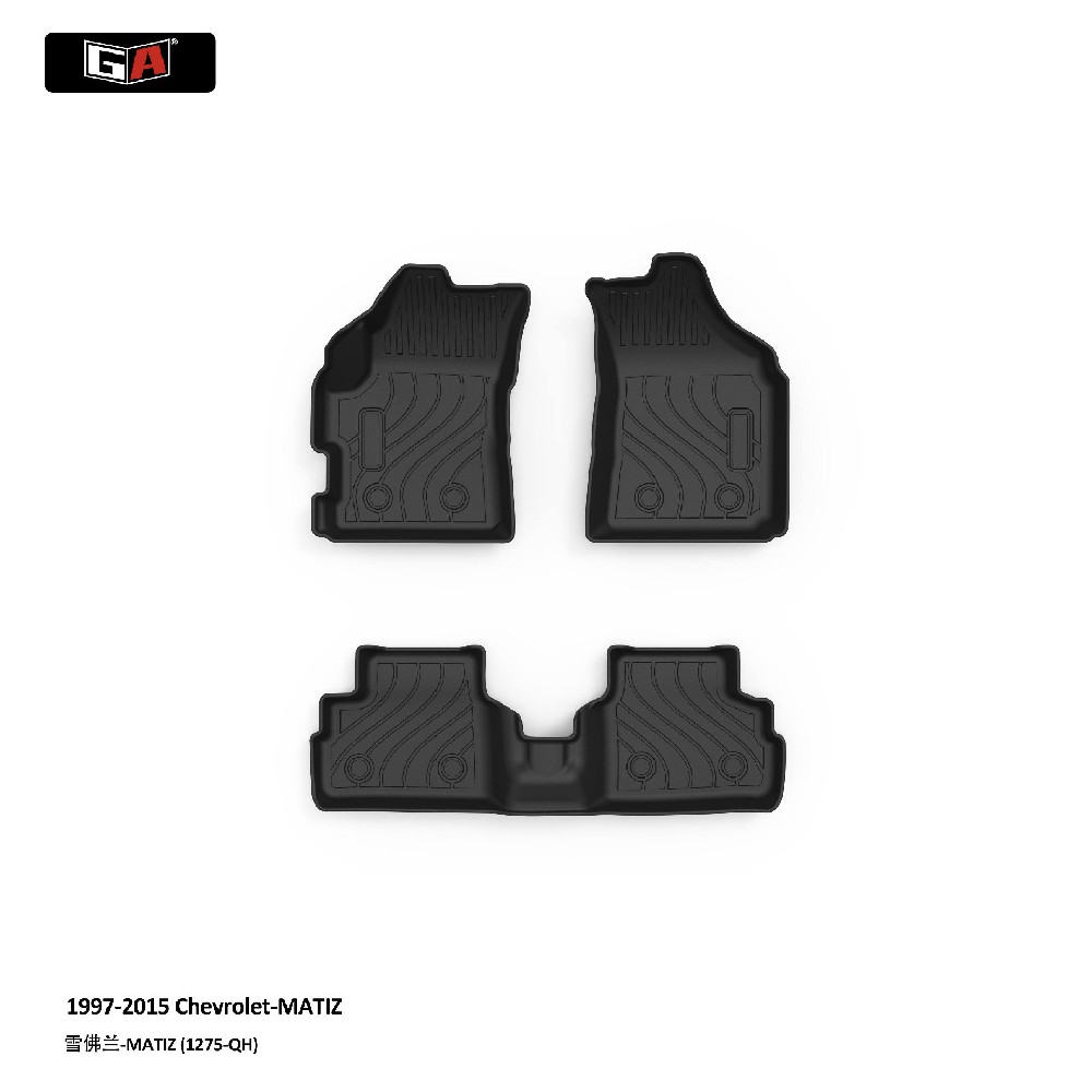 3D TPE Car Mats Universal Fit for Chevrolet Matiz 1997-2015 5 Seater Non Slip Durable Complete Set