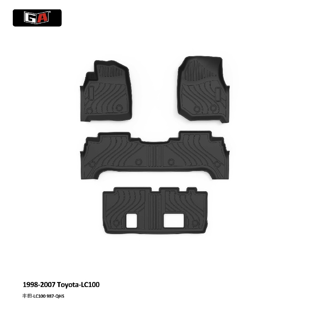 3D TPE Car Mats Universal for Toyota Land Cruiser LC100 1998-2007 7 Seater Non Slip Durable