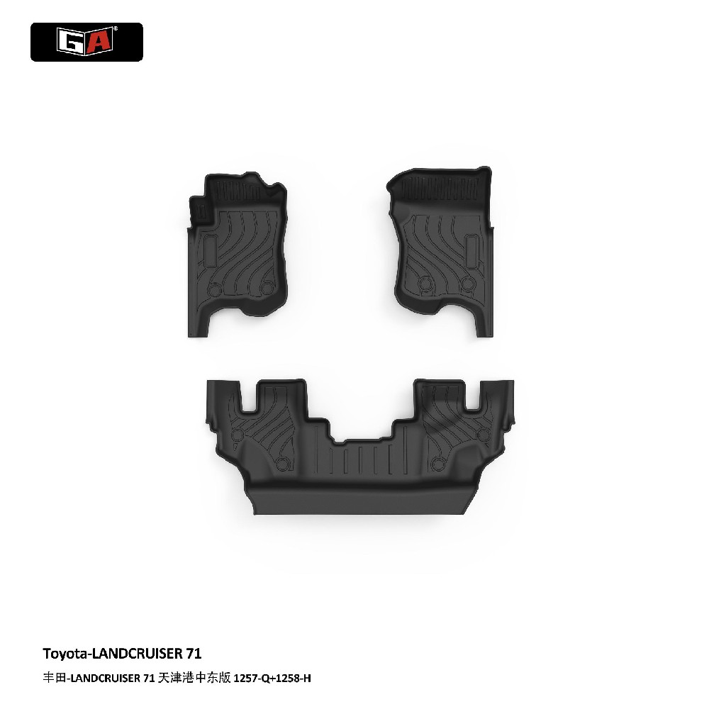 5D TPE Car Mats for Toyota Land Cruiser 71 3 Door Deep Dish Mud Resistant Wear Resistant Full Kit