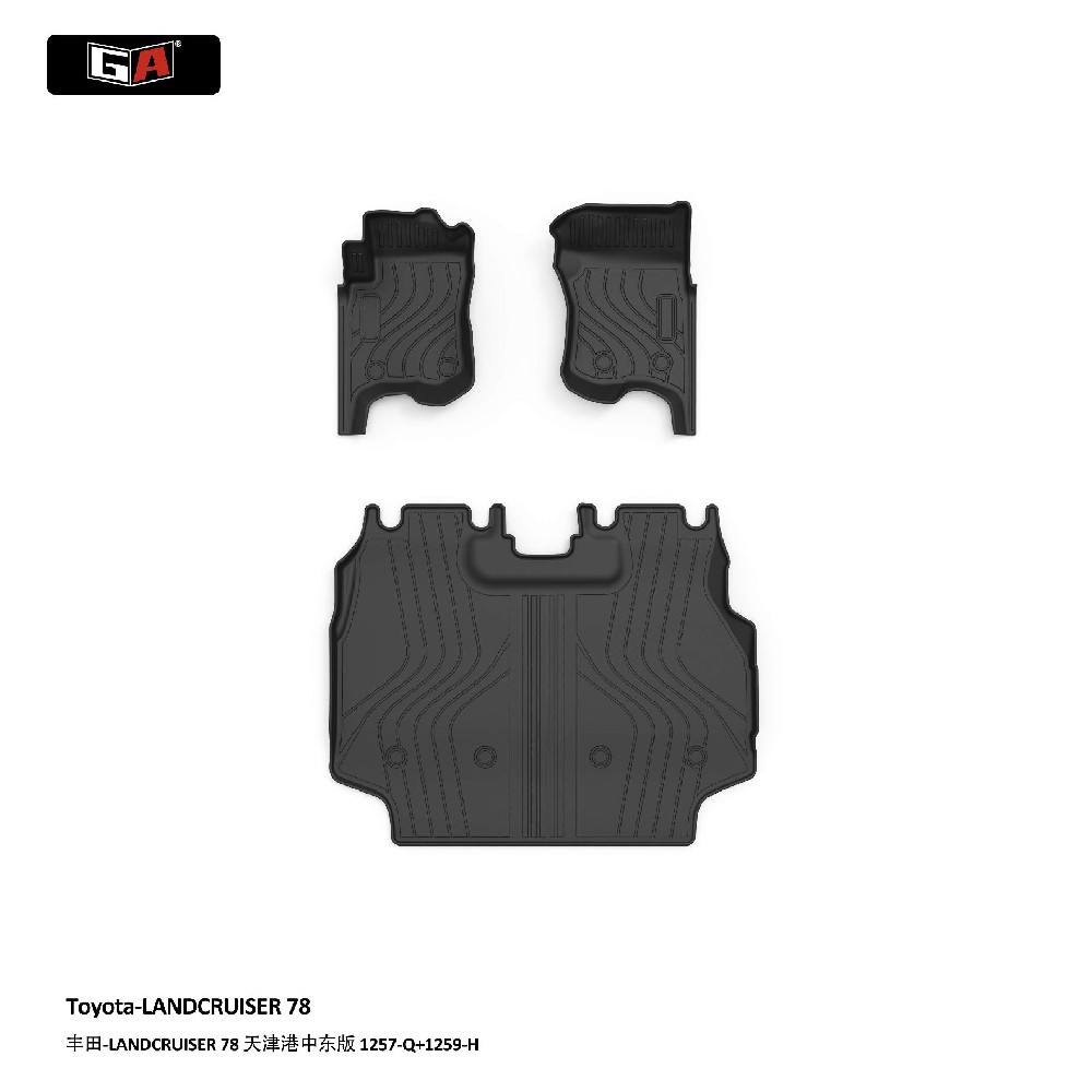 Custom Fit TPE Car Mats for Toyota Land Cruiser 78 2024 Middle East 7 Seater Non Slip Waterproof