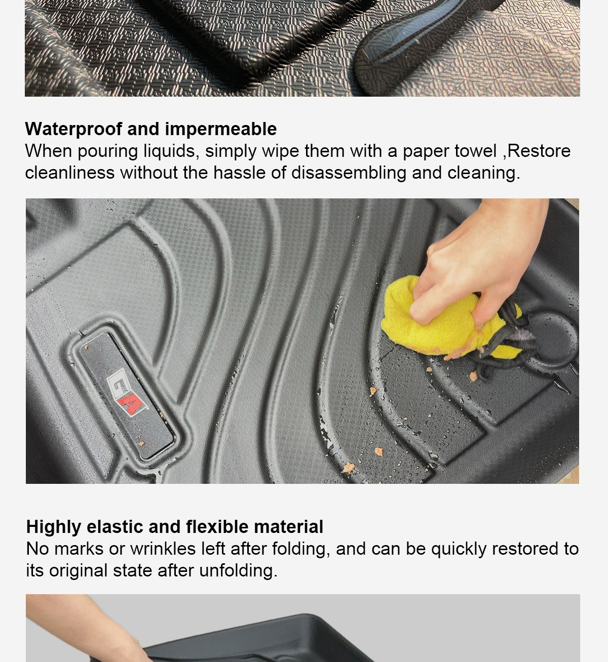 GA Custom Fit 3D TPE Trunk Liner TPE Backrest+Car Trunk Mat for Volkswagen-Tiguan L 2019-2024